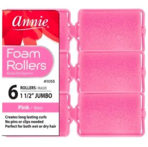 Annie Jumbo Foam Rollers Pink 6 stuks