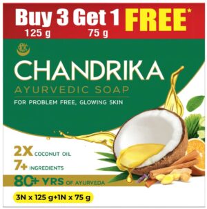 Chandrika Ayurvedic Zeep 3 x 125 g + 75 g