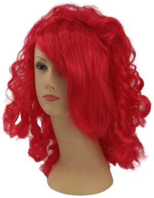 Rood pruik, schouderlang
